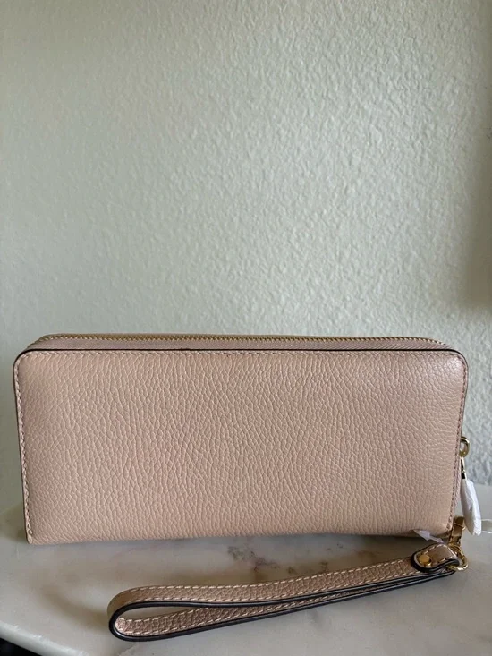 Michael Kors Pale Blush Zip-Around Wallet with Gold Hardware - Picture 2 of 7